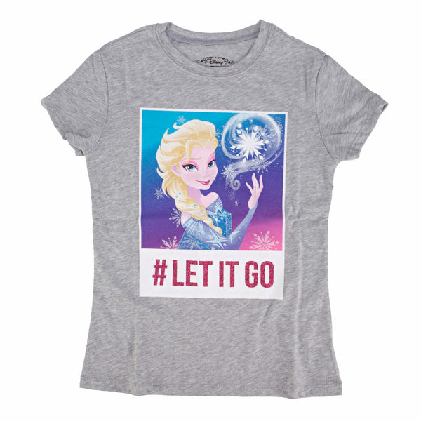 Disney Frozen #Let It Go Juniors Grey T-Shirt