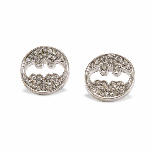 DC Comics Batman Logo Rhinestone Cut Out Earrings