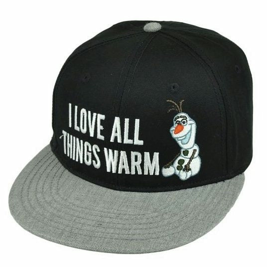 Disney Frozen Olaf I Love All Things Warm Mens Snapback Baseball Cap