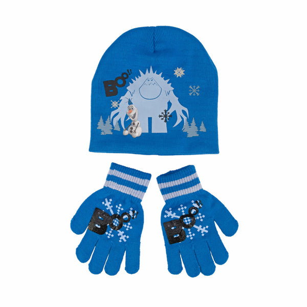Disney Frozen Olaf Boo Youth Blue Beanie and Glove Set