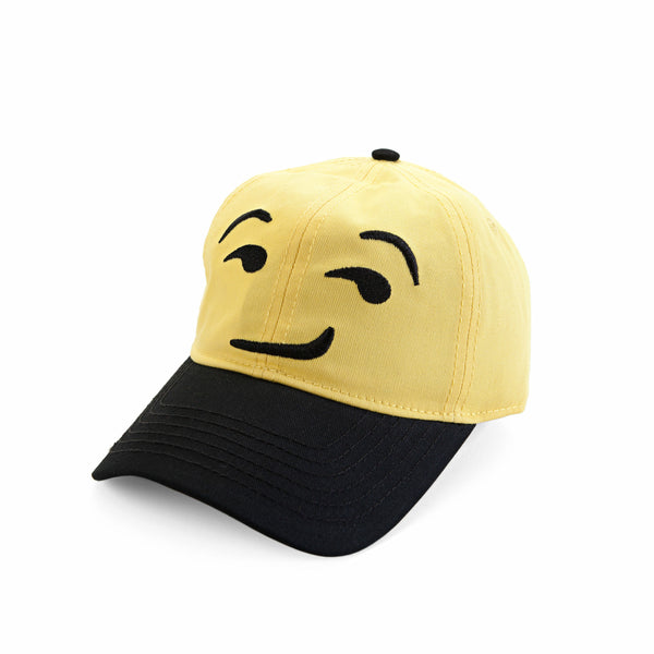 Emojinuity Smirk Emoji Embroidered Snapback Baseball Cap