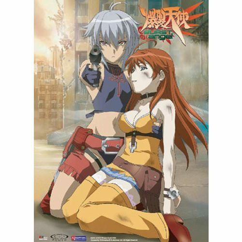 Burst Angel Jo and Meg Wounded But Dangerous Wall Scroll