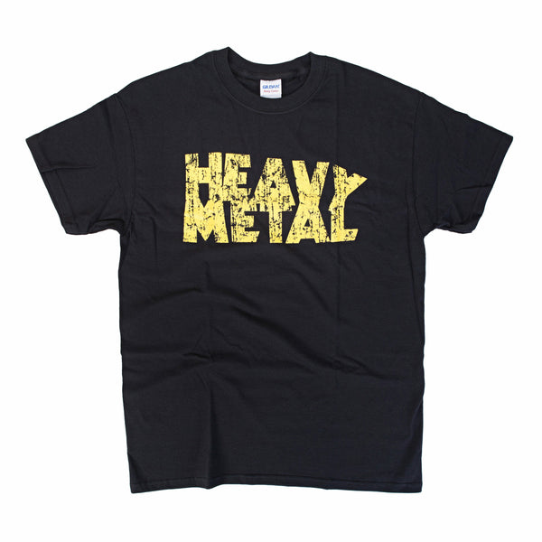 Heavy Metal Yellow Distressed Logo T-Shirt