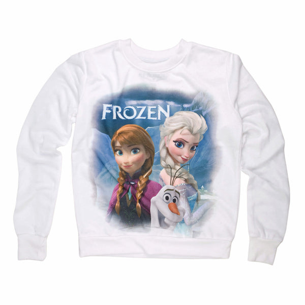 Disney Frozen Trio Fade Juniors White Sweater Shirt