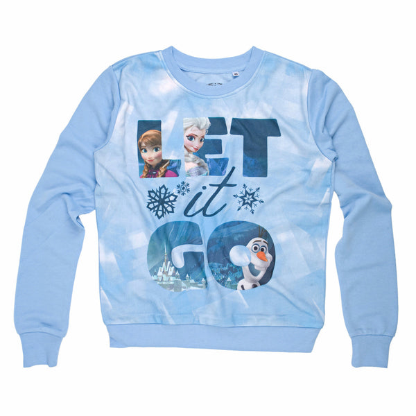Disney Frozen Let It Go Juniors Blue Sweater Shirt
