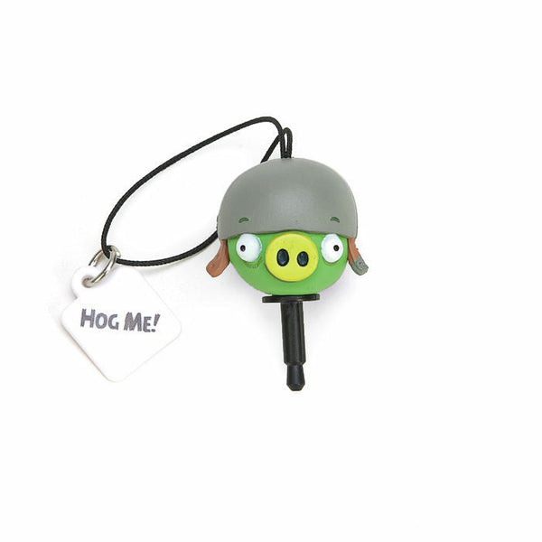 Angry Birds Helmet Pig Cellphone Charm Audio Jack Plug Cover