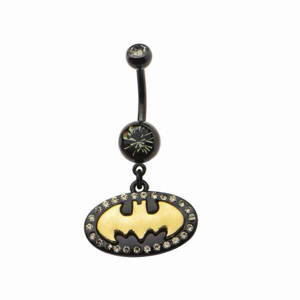 DC Comics Batman Logo Gold Bat Logo Belly Button Ring