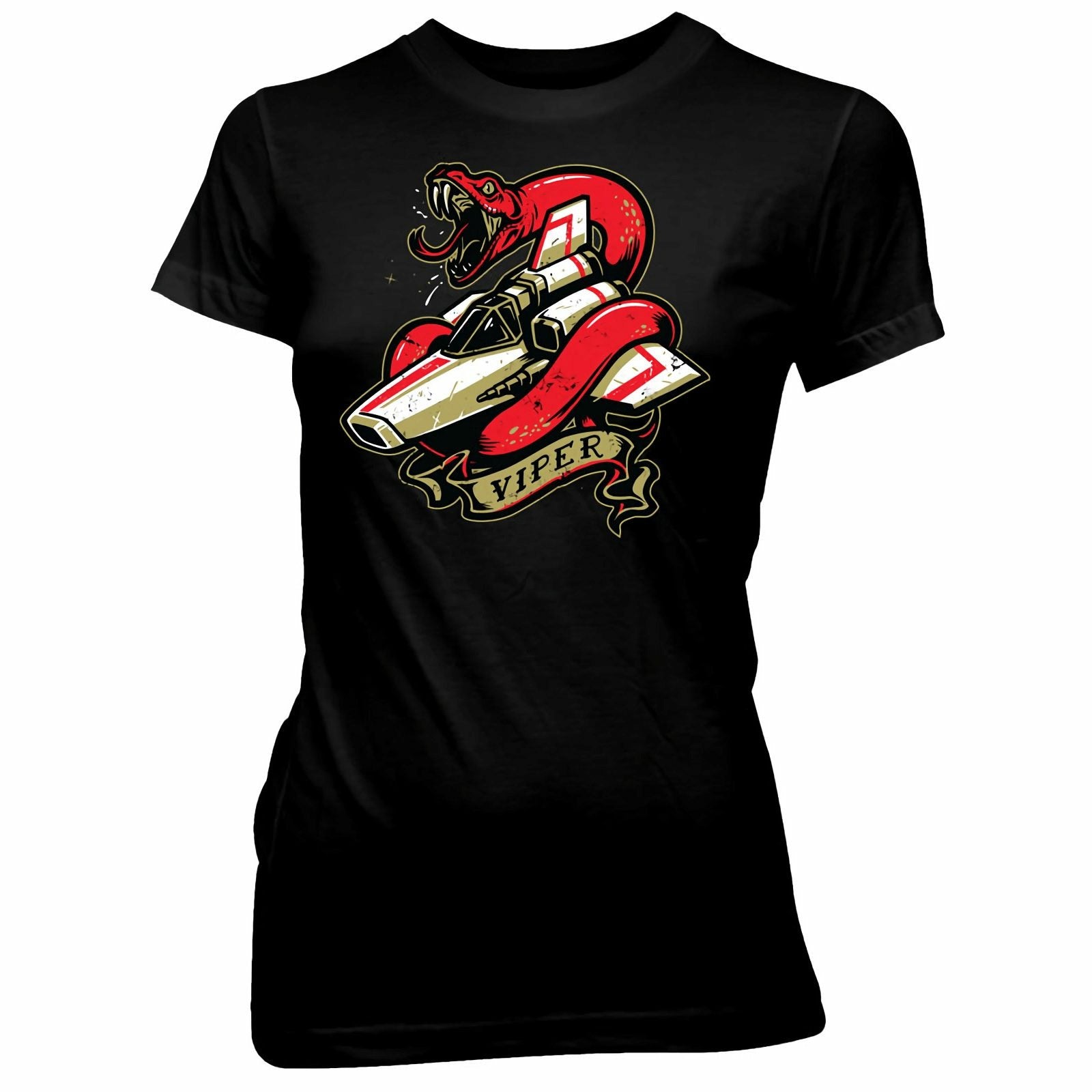 Battlestar Galactica Viper Tattoo Juniors Black T-Shirt