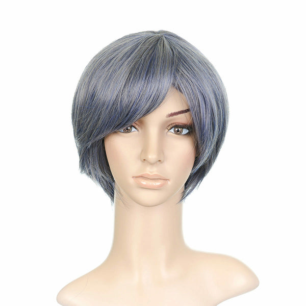 Steel Blue Short Length Anime Cosplay Costume Wig