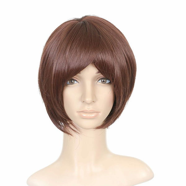 Red Brown Short Length Anime Cosplay Costume Wig