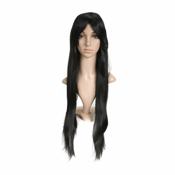 Jet Black with Bangs Long Length Cosplay Costume Wig