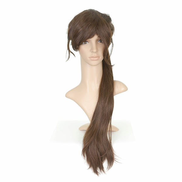Brown Long Length Anime Costume Cosplay Wig w/ Ponytail