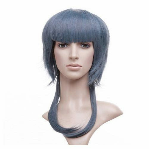 Blue Grey Short Length Anime Cosplay Costume Wig
