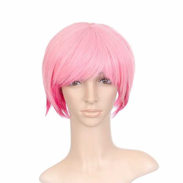 Pink Short Length Anime Cosplay Costume Wig