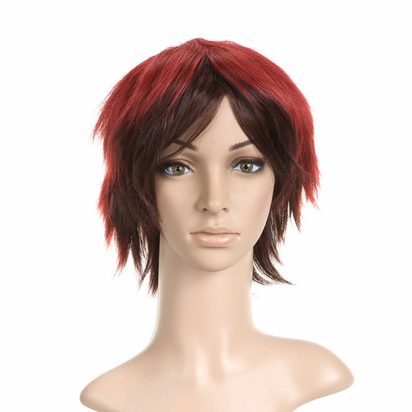 Red and Brown Short Length Anime Cosplay Costume Wig