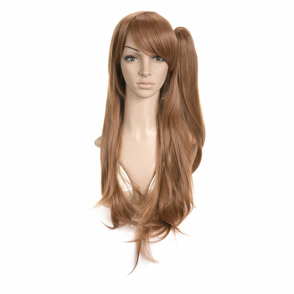 Light Brown with Side Ponytail Medium Length Cosplay Costume Wig