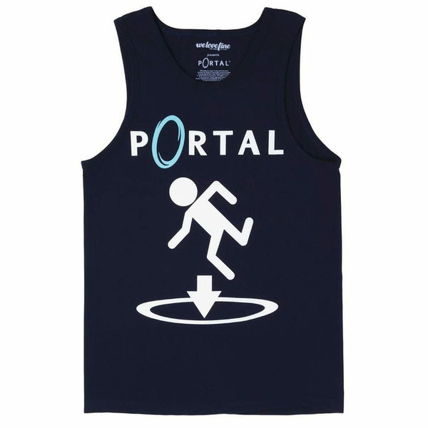 Portal This Way Mens Navy Blue Tank Top Shirt