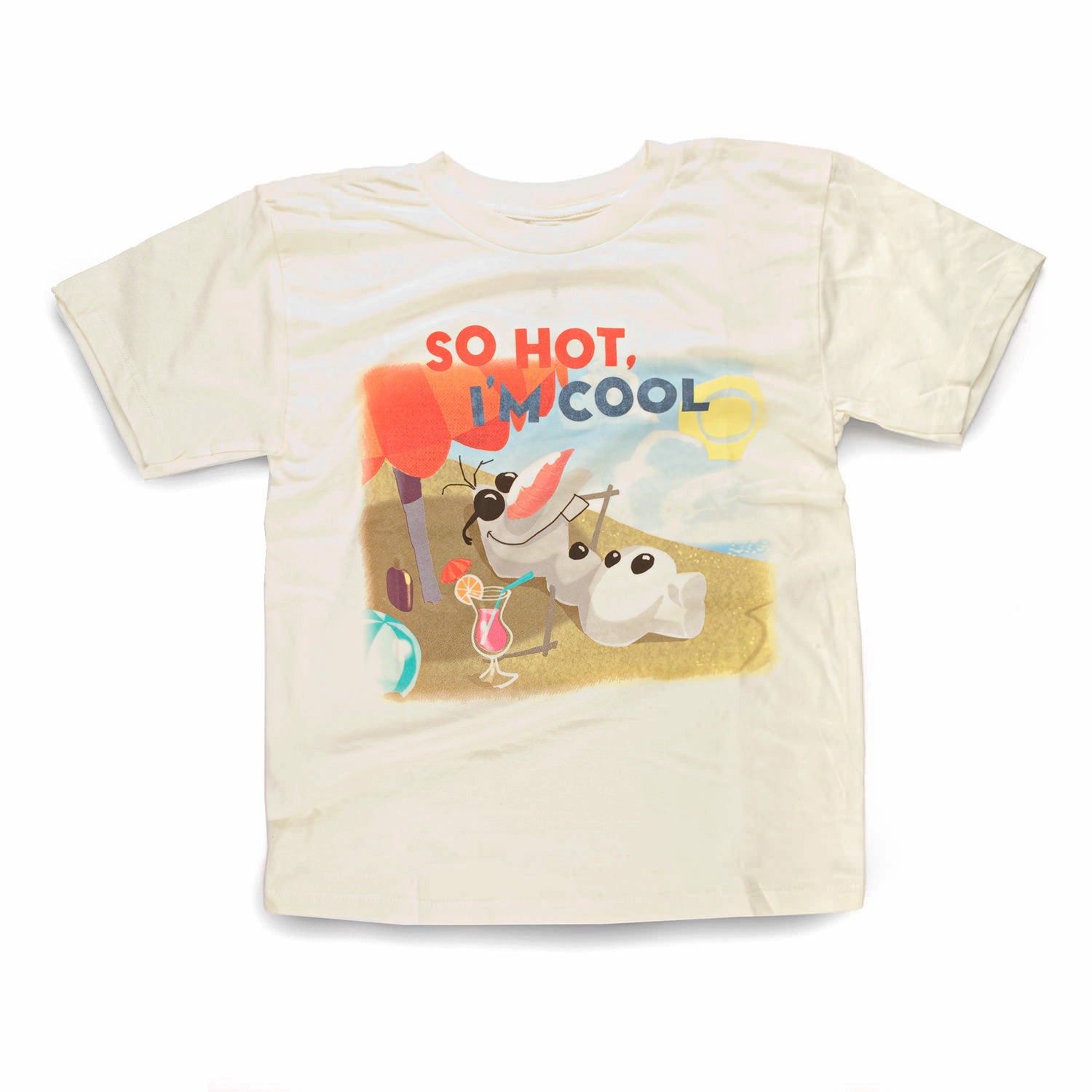 Disney Frozen Olaf So Hot Im Cool Youth Lightweight White T-Shirt