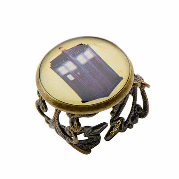 Doctor Who Tardis Filigree Style Adjustable Ring
