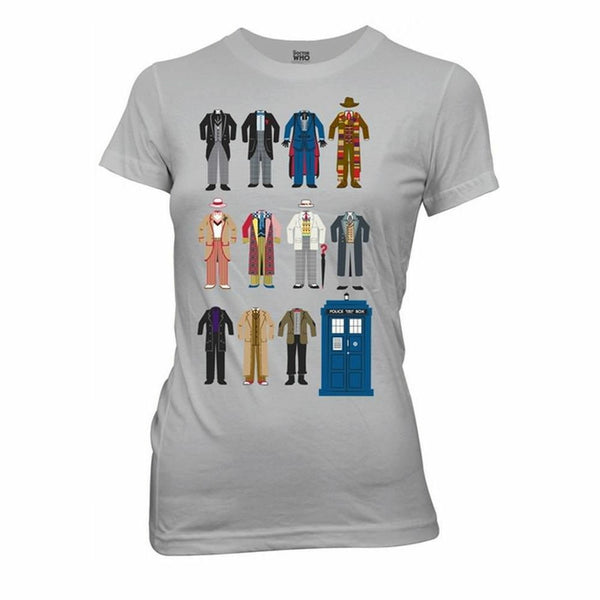 Doctor Who Doctor Outfits Juniors Grey T-Shirt