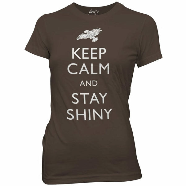 Firefly Keep Calm and Stay Shiny Juniors Brown T-Shirt