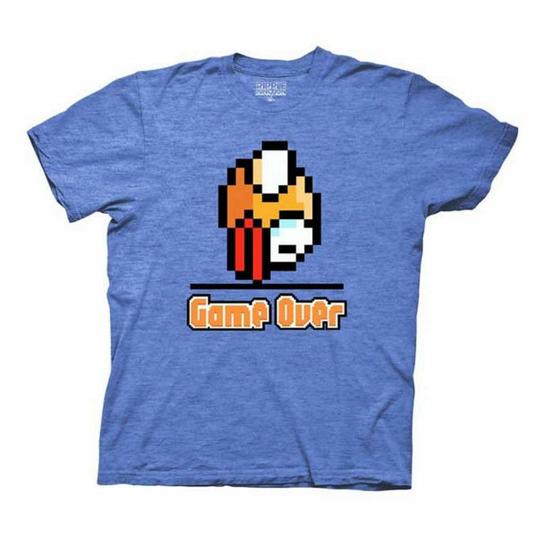 Flappy Bird Game Over Mens Heather Blue T-Shirt