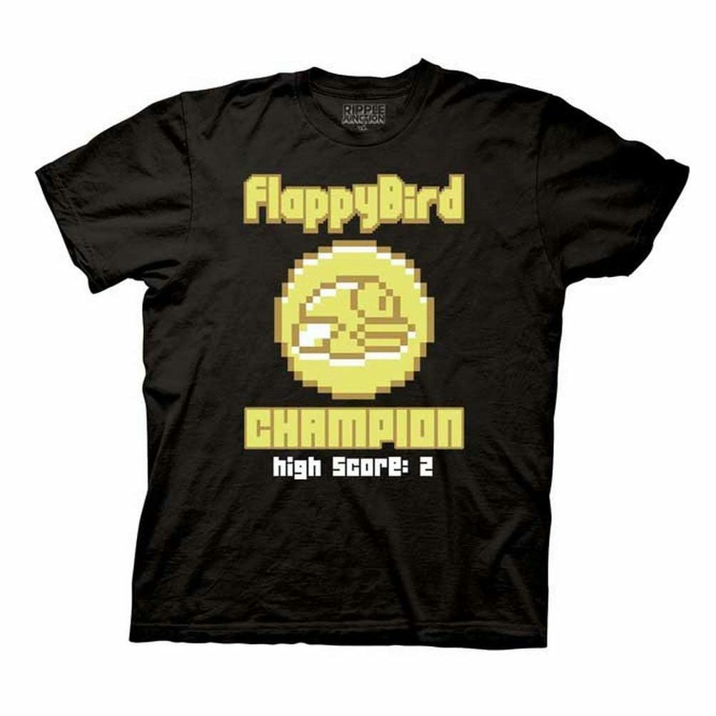 Flappy Bird Champion Mens Black T-Shirt