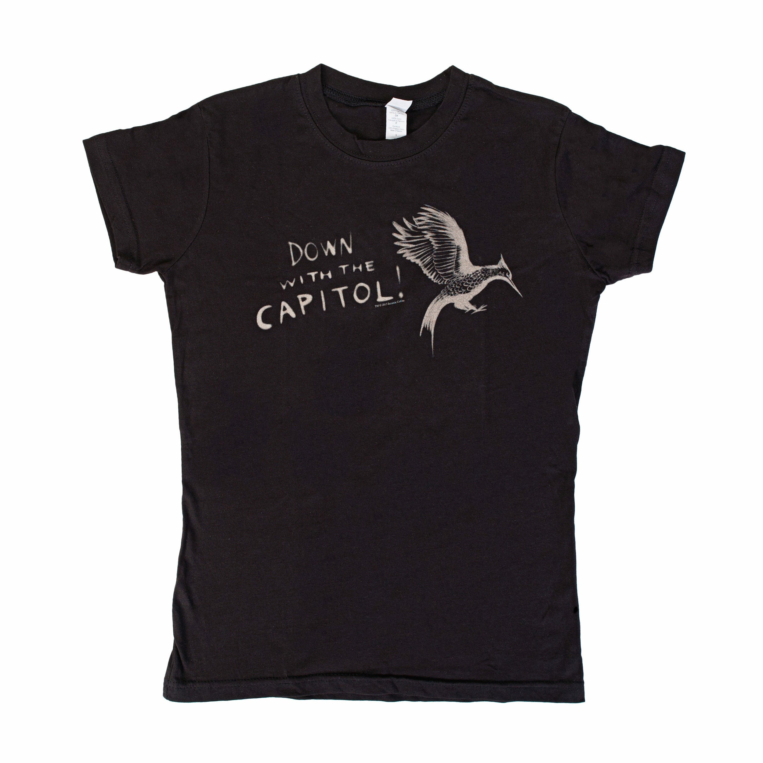 The Hunger Games 2: Catching Fire Down With Capitol Juniors Black T-Shirt