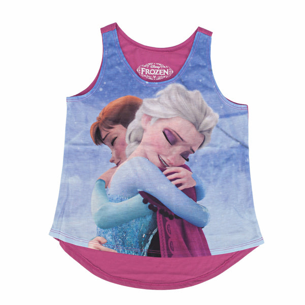 Disney Frozen Anna and Elsa Warm Hugs Girls Tank Top Shirt