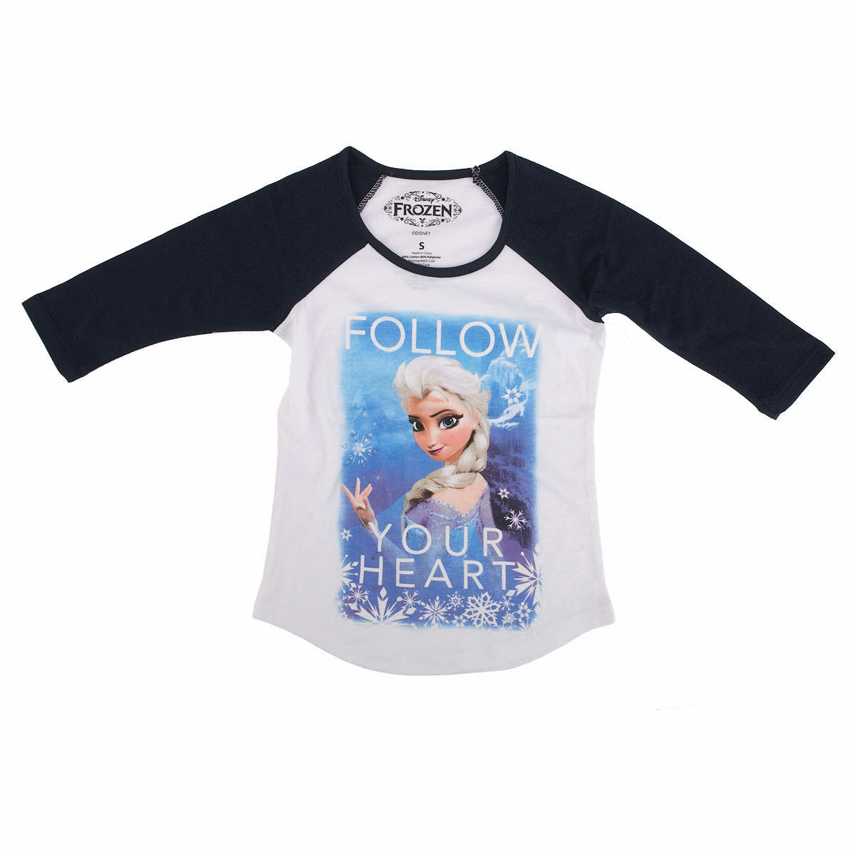 Disney Frozen Follow Your Heart Juniors 3/4 Sleeve T-Shirt