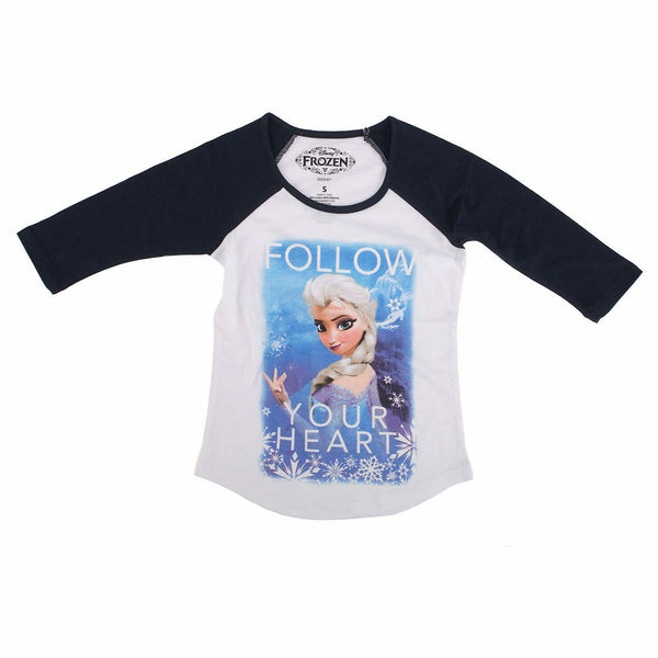 Disney Frozen Follow Your Heart Juniors 3/4 Sleeve T-Shirt