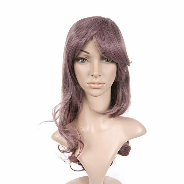 Plum Purple Wavy Medium Length Anime Cosplay Costume Wig