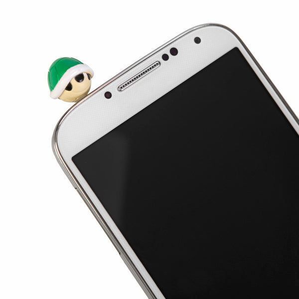 Super Mario Bros Smartphone Audio Jack Dust Plug Cover - Green Turtle Shell