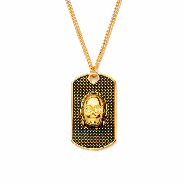 Star Wars C3P0 Dog Tag Pendant Necklace