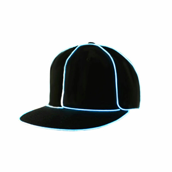 Aqua Light Up Black Snapback Baseball Cap