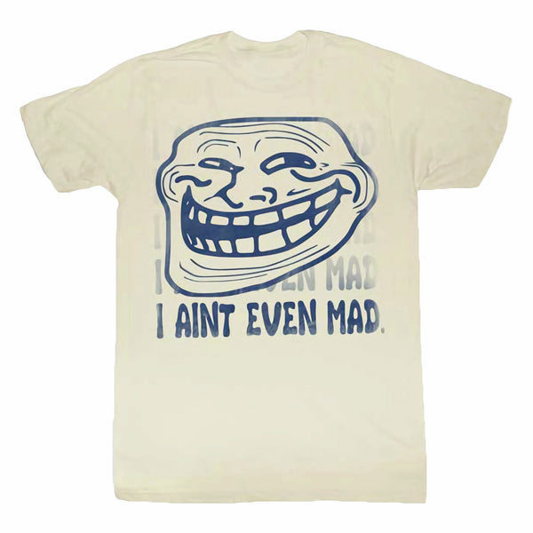 Troll Face You Mad I Aint Even Mad Mens Vintage White T-Shirt