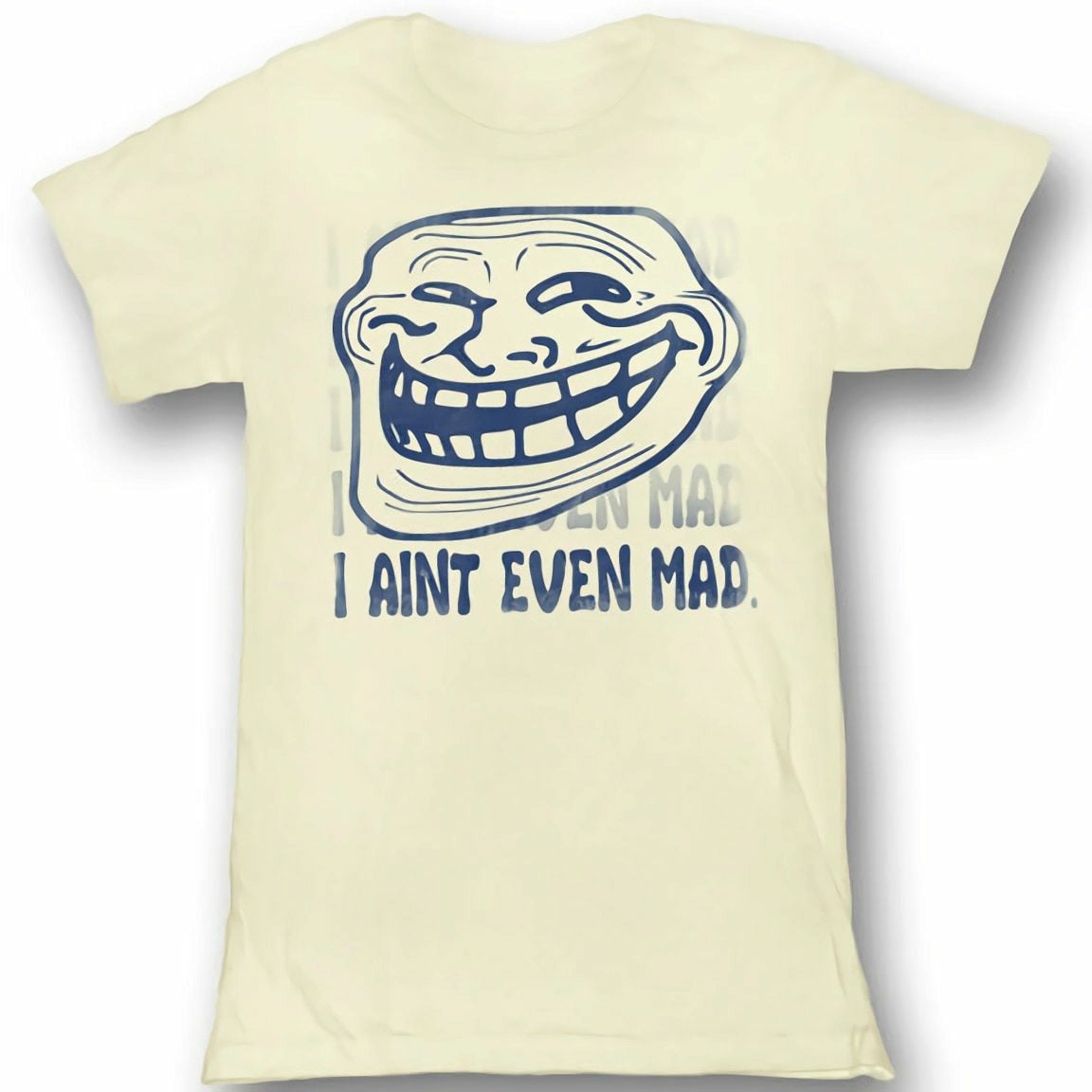 Troll Face You Mad I Aint Even Mad Juniors Vintage White T-Shirt