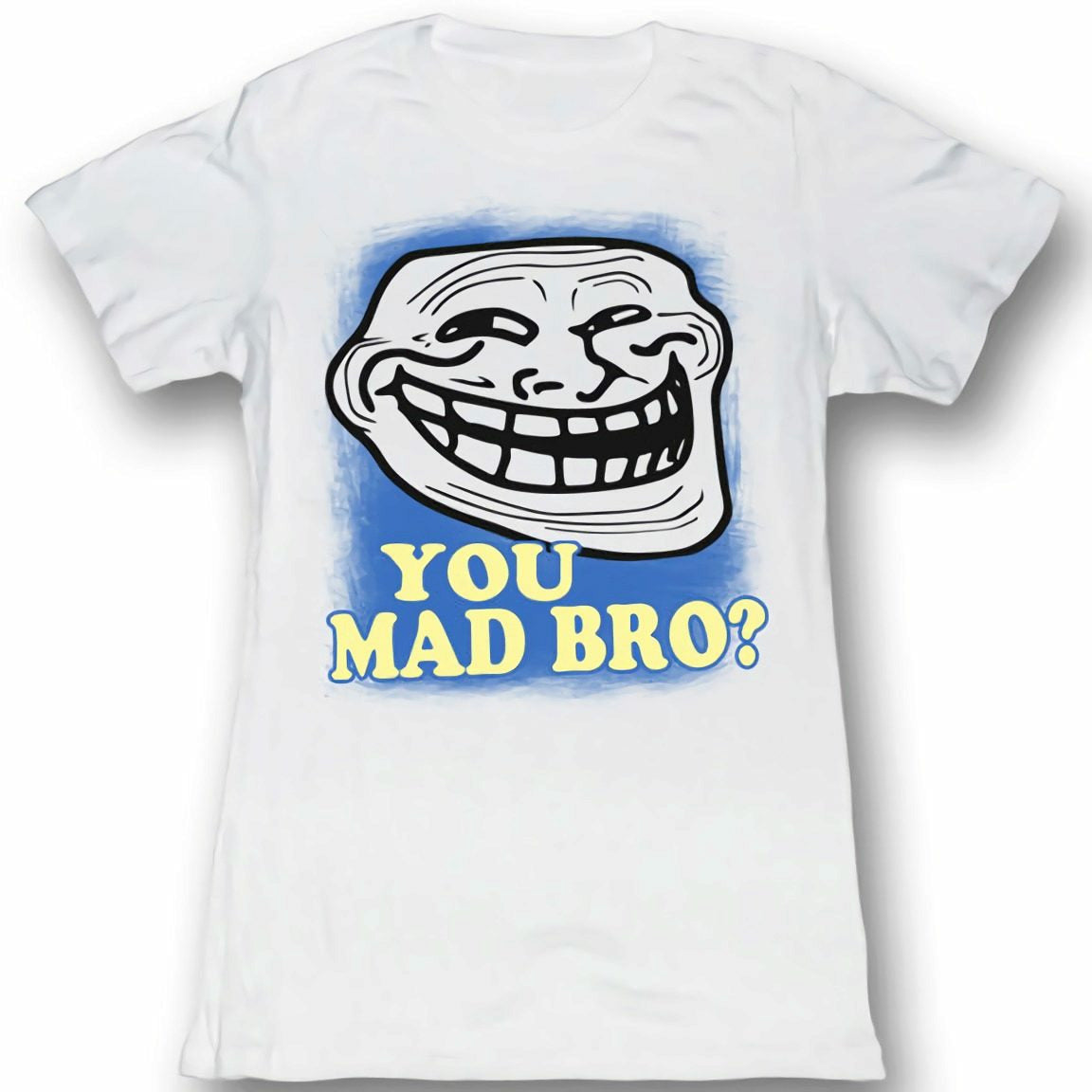 Troll Face You Mad Bro Juniors Lightweight White T-Shirt